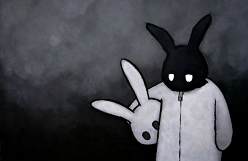Black Rabbit Figure