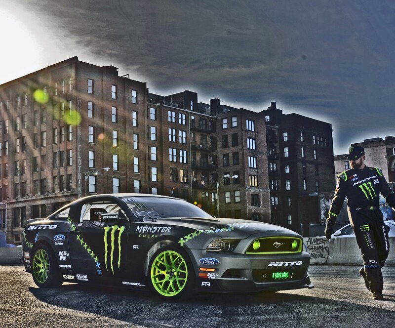 Black Race Car and Driver — Dramatic