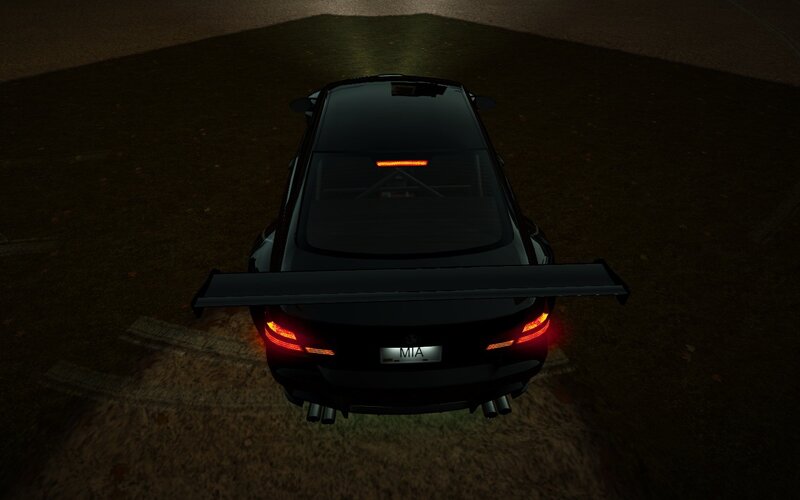Black Race Car — Dark, Night, 3d Render, Rear Wing
