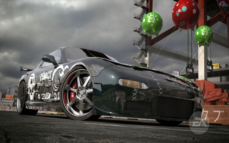 Black Race Car — Dramatic, 3d Render, Balloons