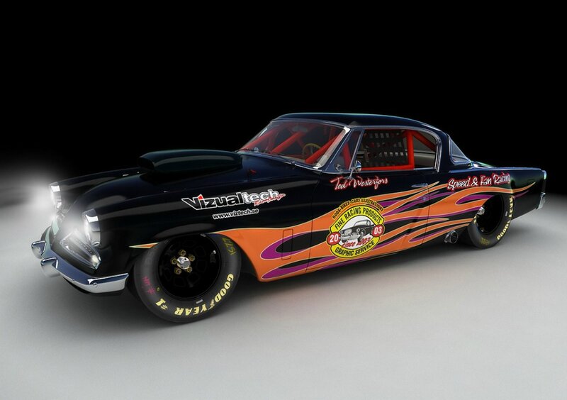 Black Race Car — Dramatic, 3d Render, Flames