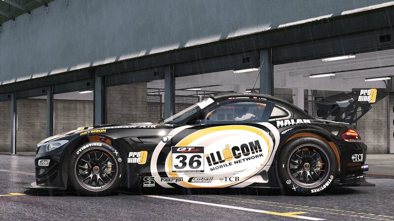 Black Race Car — Dramatic, 3d Render, Rain, Garage