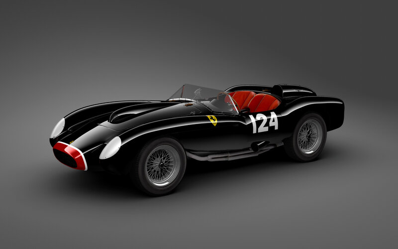Black Race Car — Dramatic, 3d Render, Red Seats