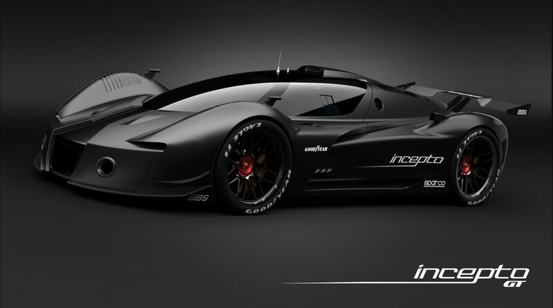 Black Race Car — Dramatic, 3d Render, Tires
