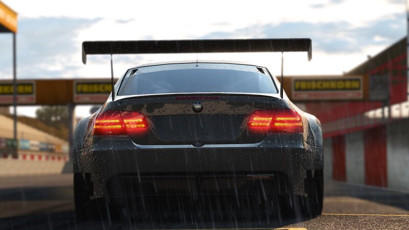 Black Race Car — Dramatic, Afternoon, 3d Render, Rain