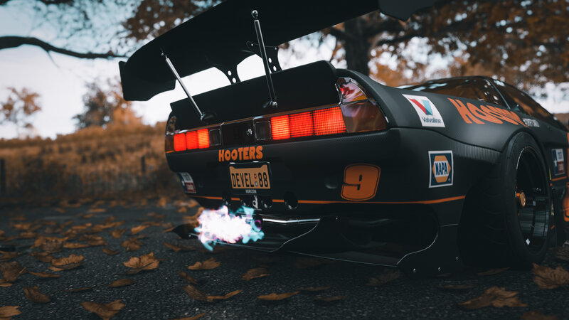 Black Race Car — Dramatic, Autumn, 3d Render