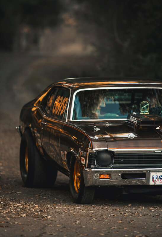 Black Race Car — Dramatic, Autumn, Photograph