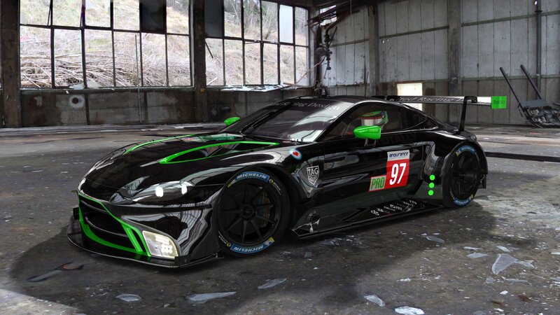 Black Race Car — Dramatic, Digital Art, Garage
