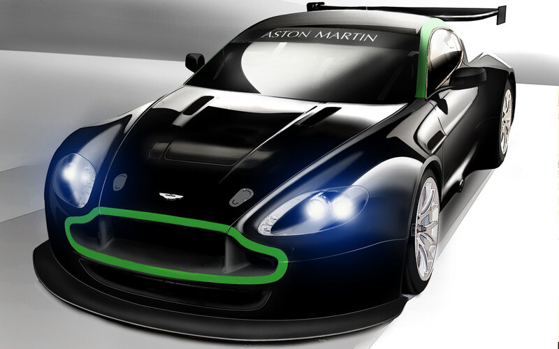 Black Race Car — Dramatic, Digital Art, Green Accents