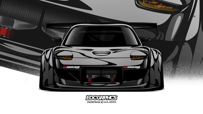 Black Race Car — Dramatic, Digital Art, Grille