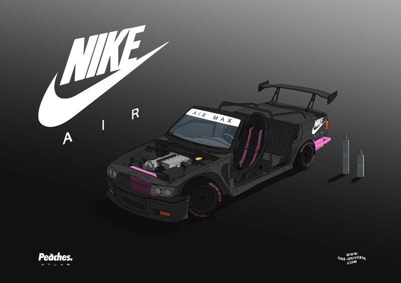 Black Race Car — Dramatic, Digital Art, Tires