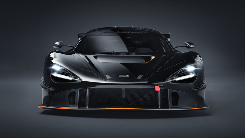 Black Race Car — Dramatic, Photograph, Headlights