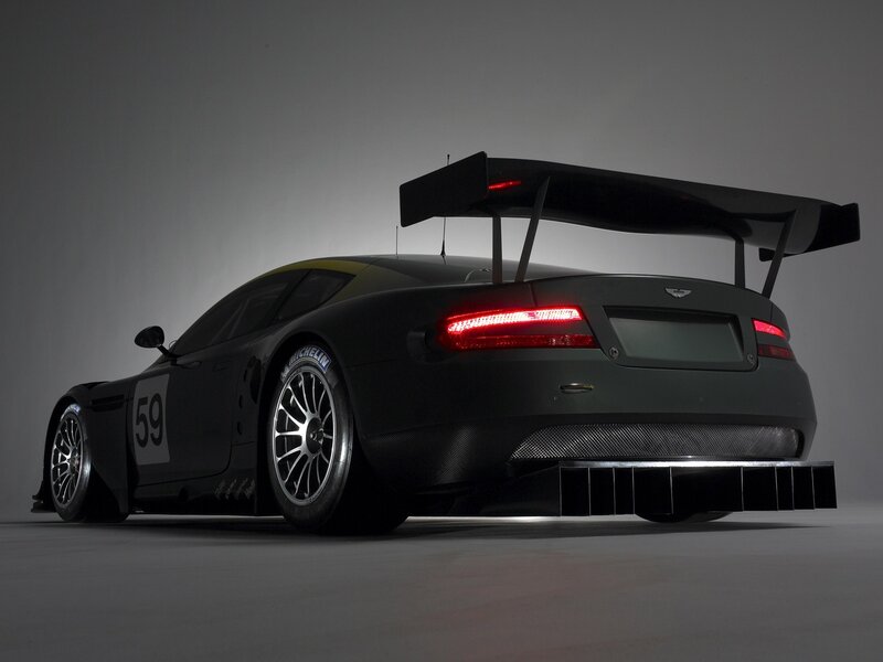 Black Race Car — Dramatic, Photograph, Number 59, Large Wing, Taillights