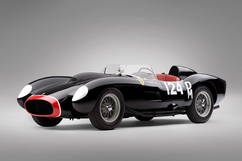 Black Race Car — Dramatic, Photograph, Red Interior, White Headlights, Number 124