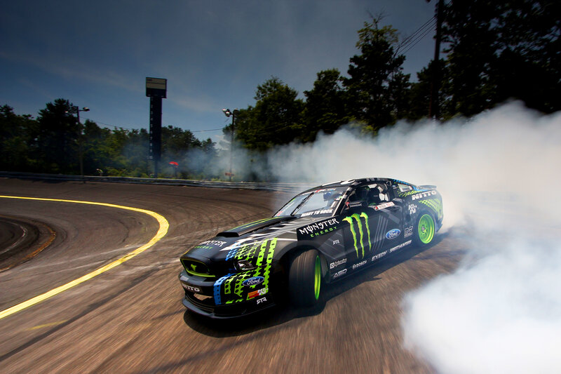 Black Race Car Drifting — Dramatic