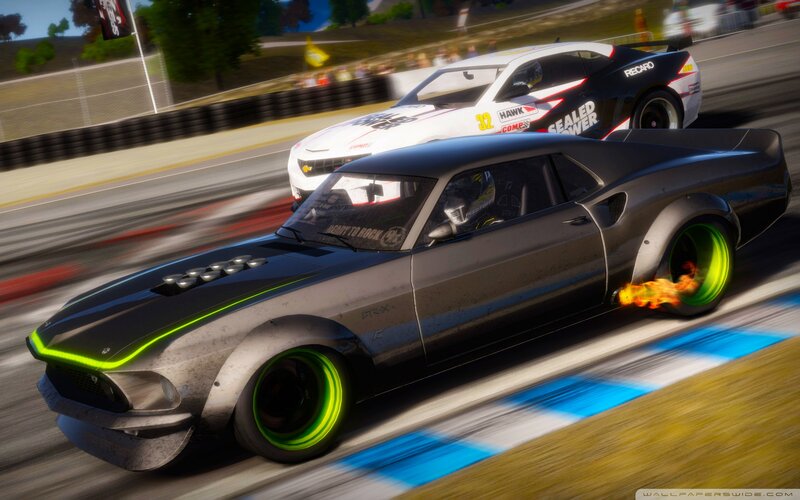 Black Race Car — Dynamic, Afternoon, 3d Render, Race Track