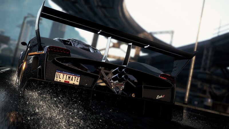 Black Race Car — Dynamic, Afternoon, 3d Render, Tire Spray