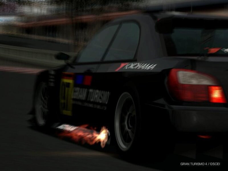 Black Race Car — Dynamic, Night, 3d Render, Flames