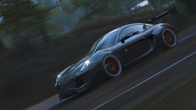 Black Race Car — Dynamic, Night, 3d Render, Road