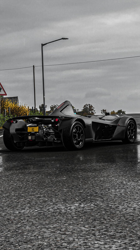 Black Race Car — Gray, Dramatic, Autumn