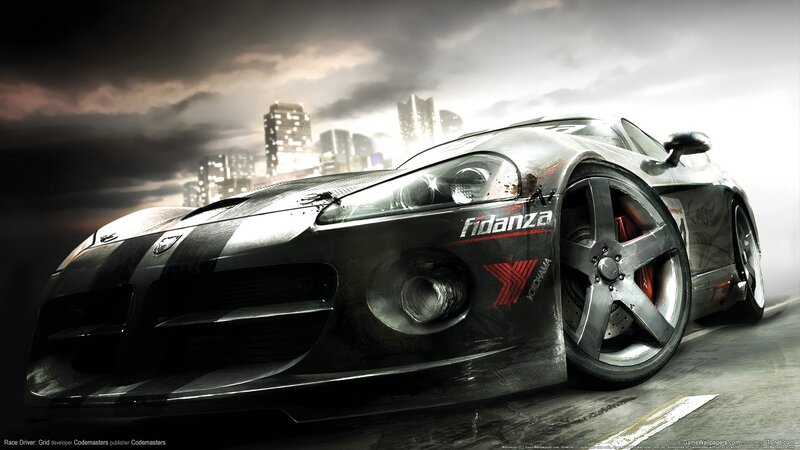 Black Race Car — Gray, Dramatic, Night
