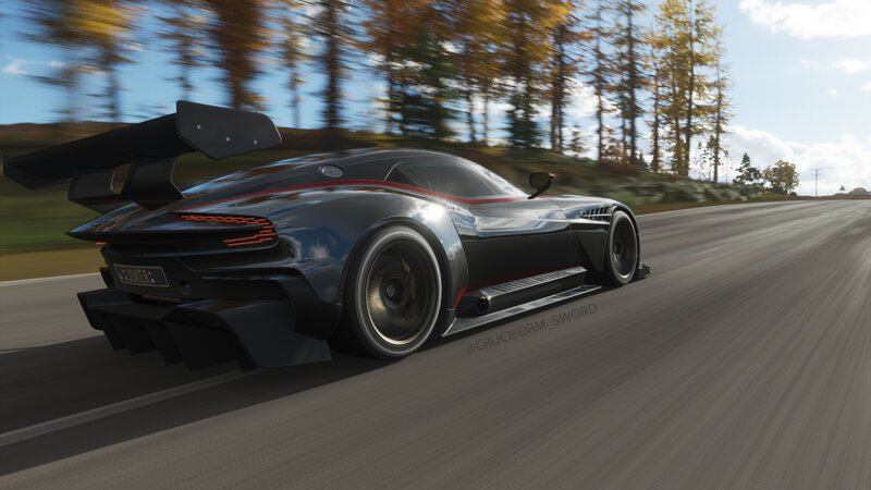 Black Race Car — Gray, Dynamic, Autumn