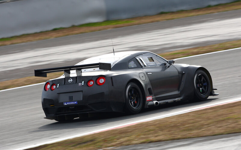 Black Race Car — Gray, Dynamic, Photograph