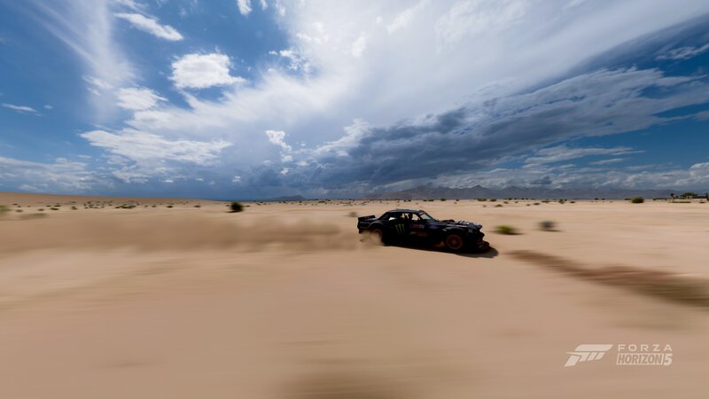 Black Race Car in Desert