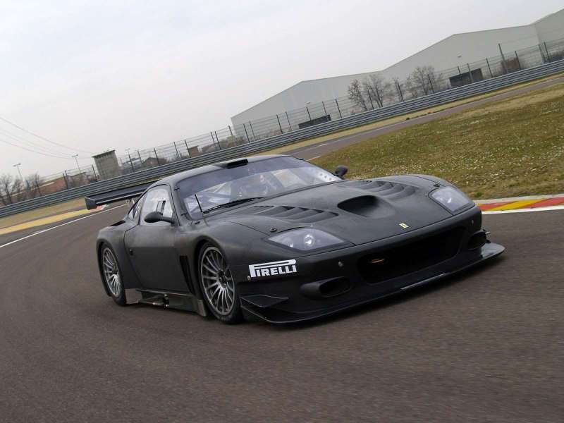 Black race car on a track