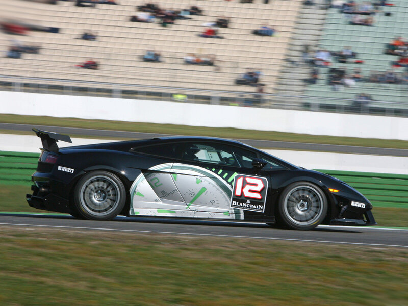 Black race car on track