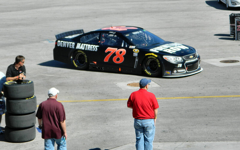 Black Race Car on Track — Active, Afternoon, Photograph