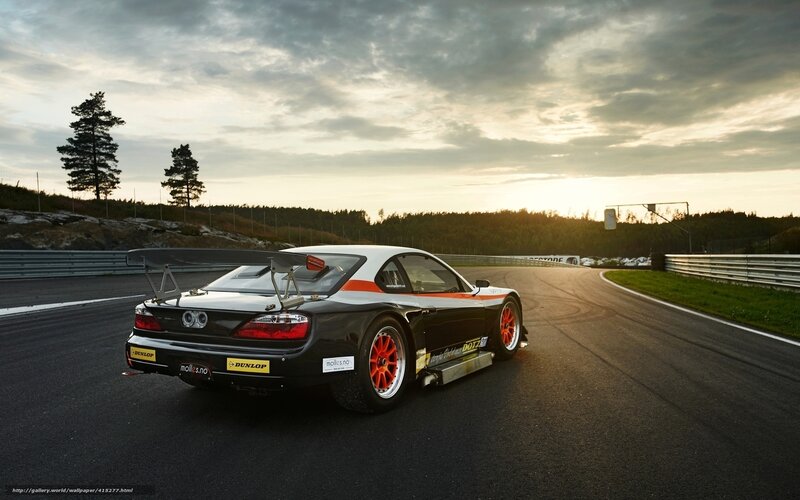 Black Race Car on Track — Dramatic, Sunset, Photograph, Race Track