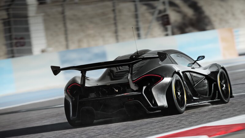Black Race Car on Track — Dynamic, Afternoon, 3d Render, Race Track, Tire Smoke