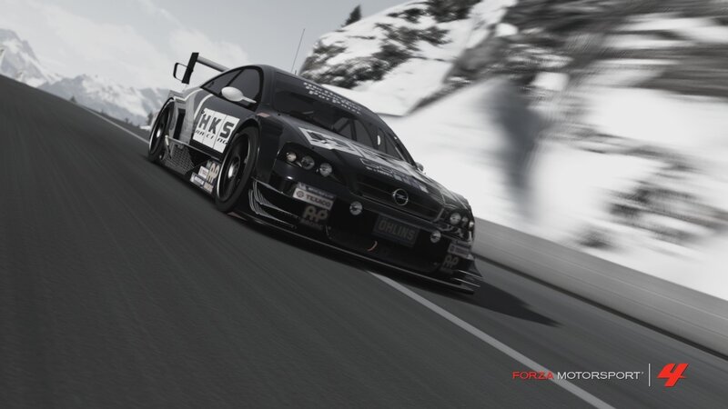Black Race Car on Track — Dynamic, Winter