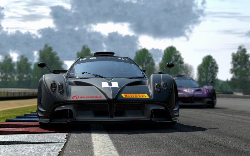 Black Race Car on Track — Gray, Competitive