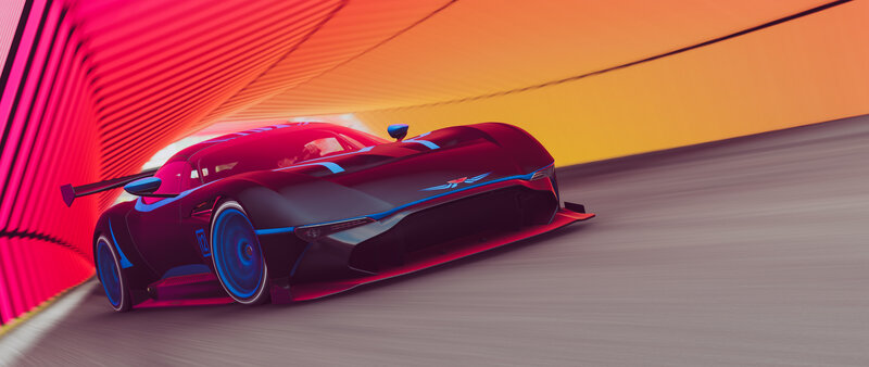 Black Race Car — Red, Dynamic