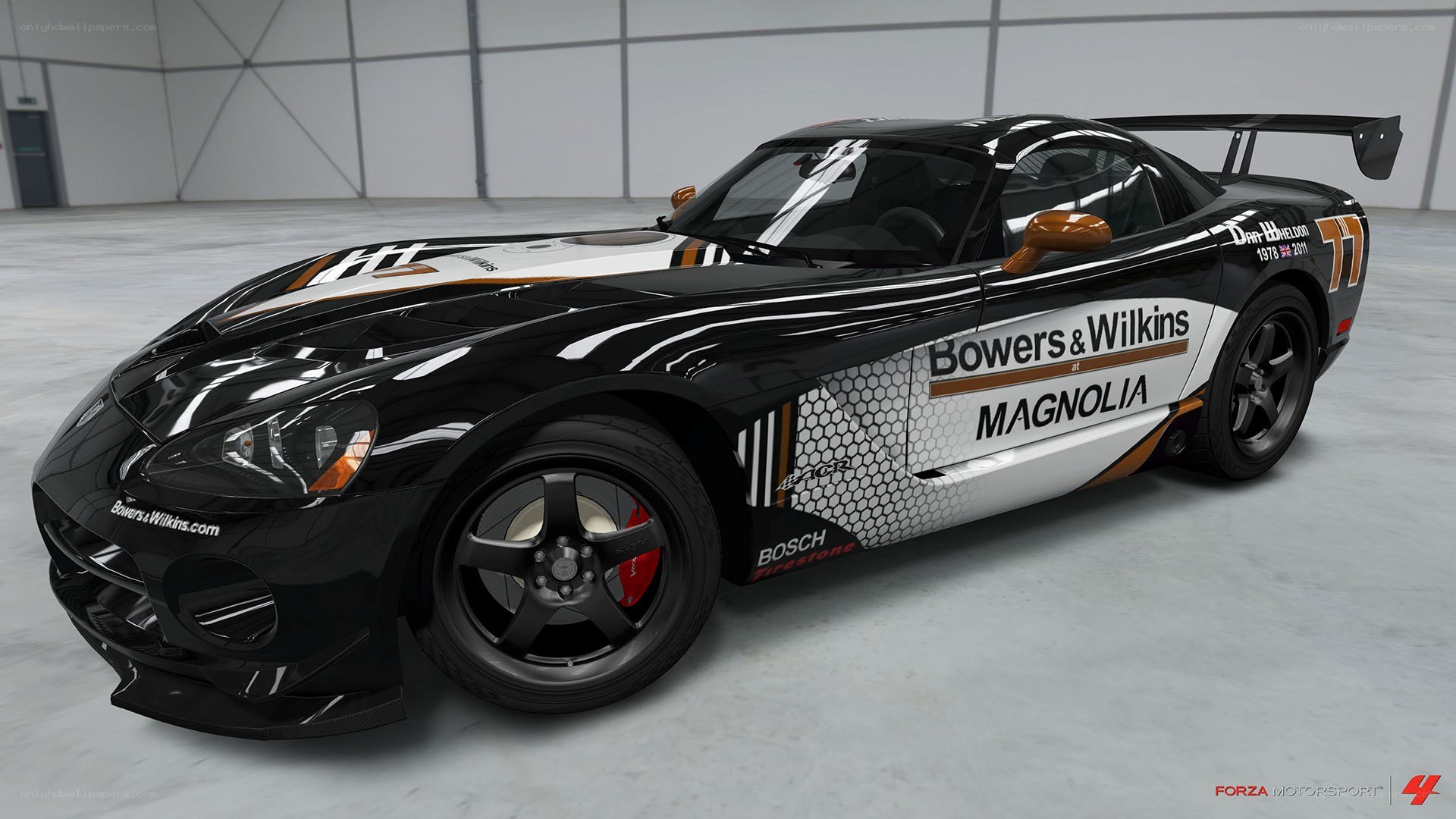 black race car with decals