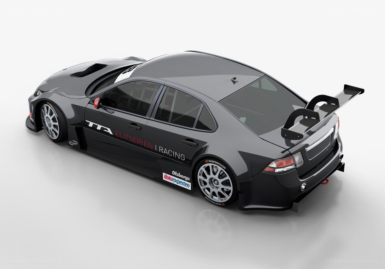 black race car with large spoiler