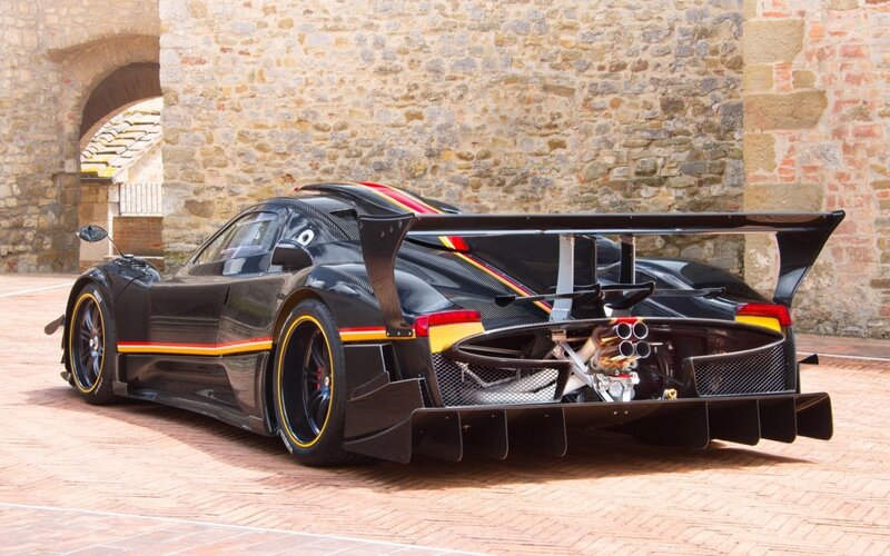 black race car with large wing