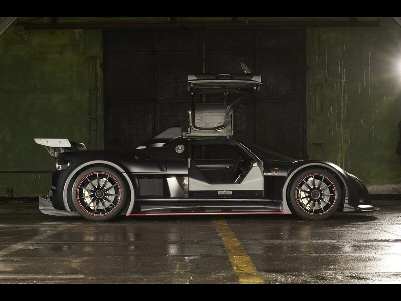 black race car with open door