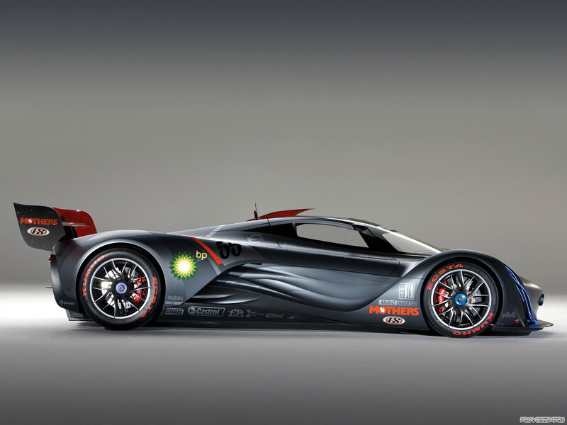 Black race car with sponsor logos