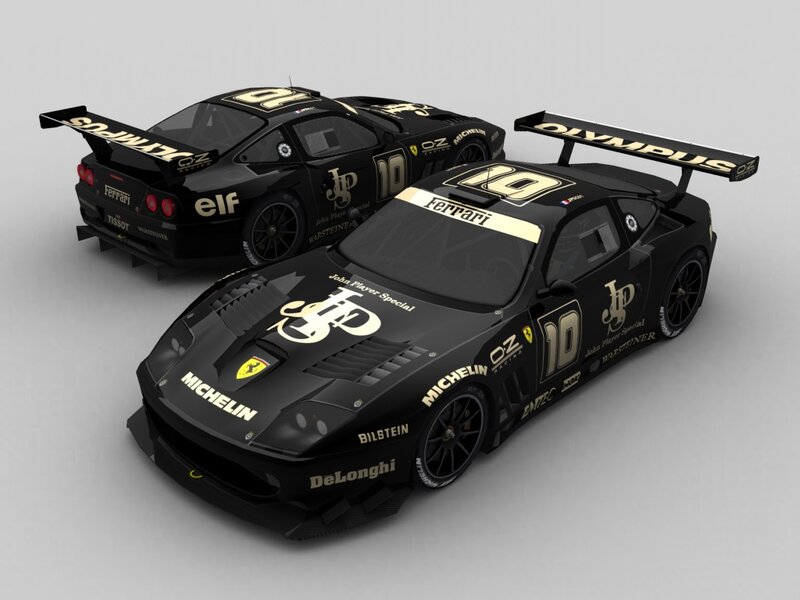 black race cars with sponsor logos