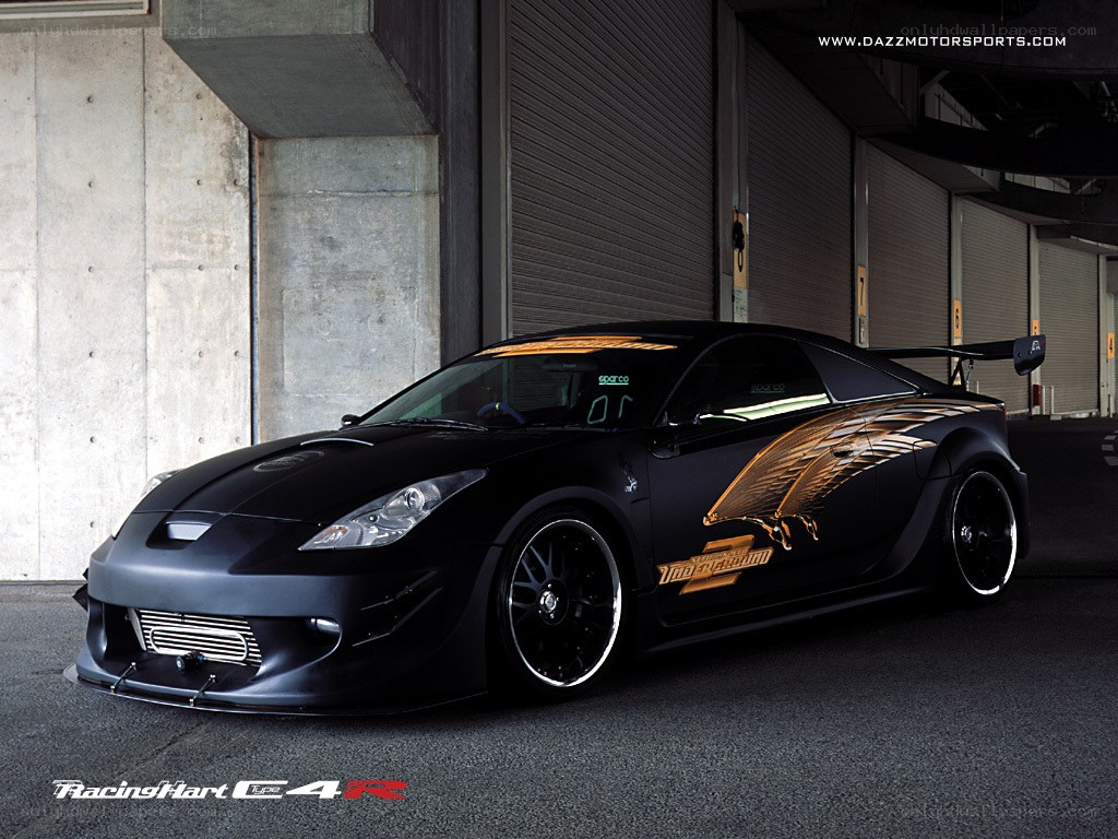 black racing car with decals