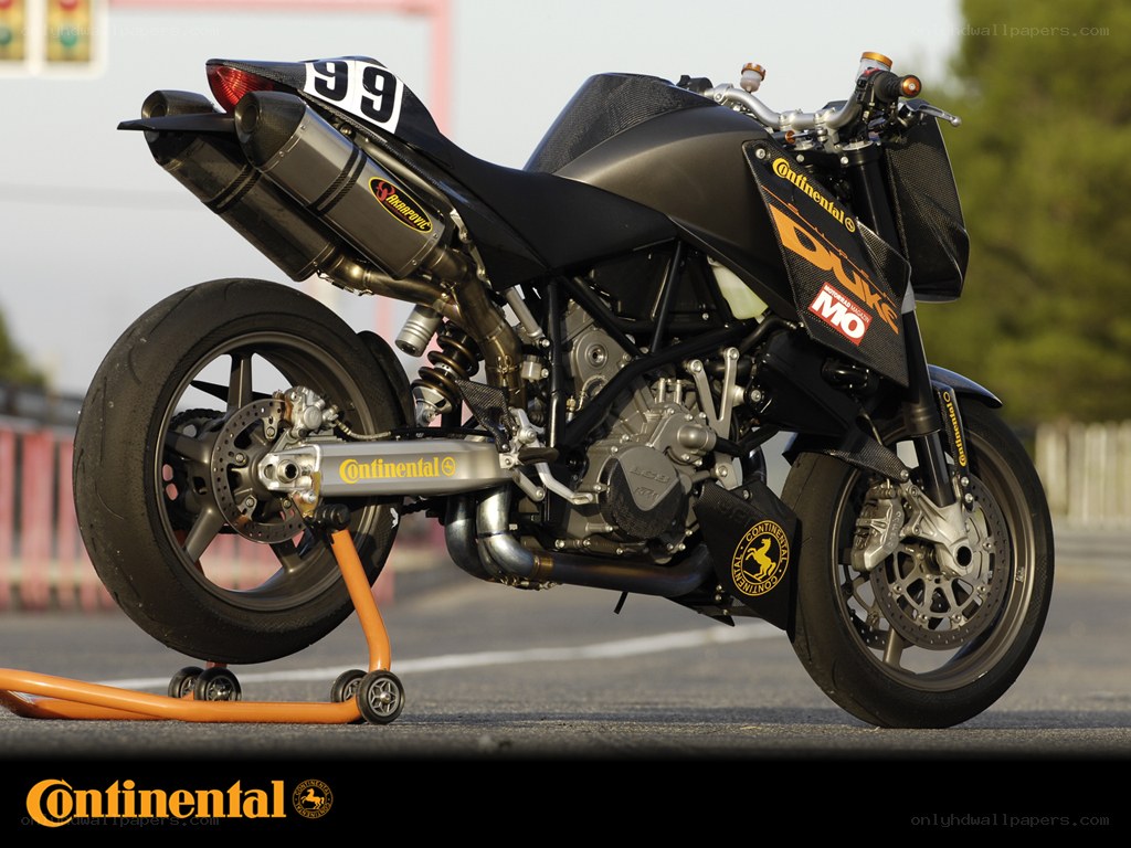 black racing motorcycle on stand