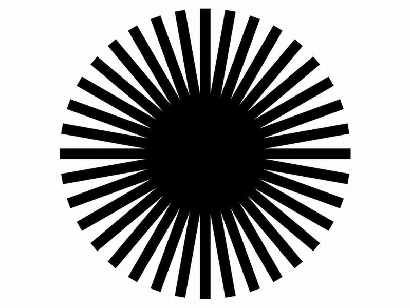 Black Radial Lines on White