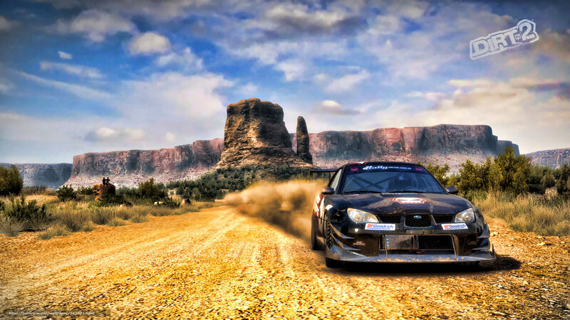 Black Rally Car on Dirt Road