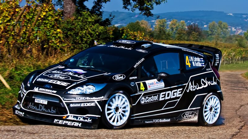 Black Rally Car on Road