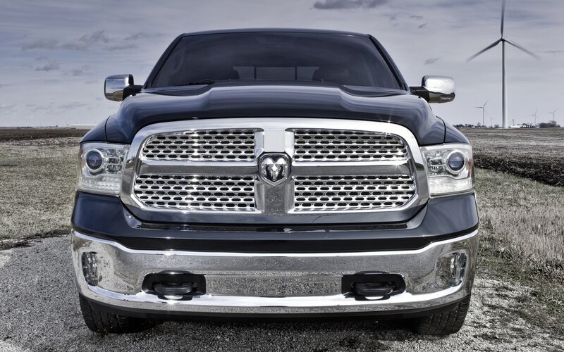 Black Ram 1500 truck front view