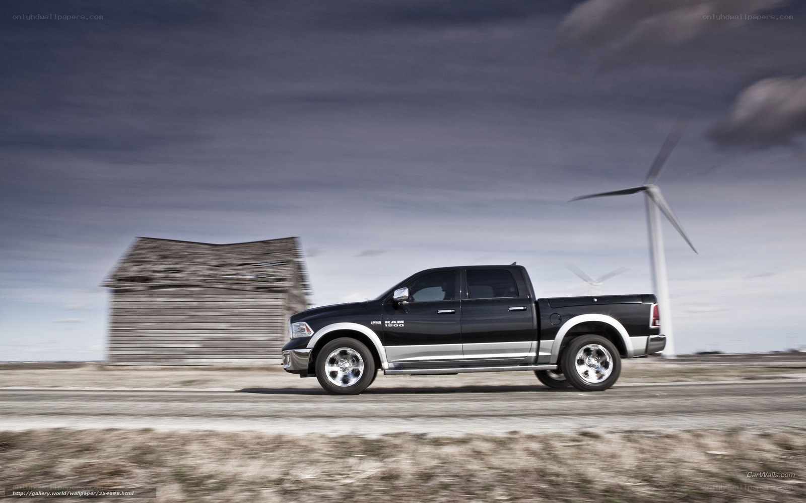 Black Ram 1500 truck on road