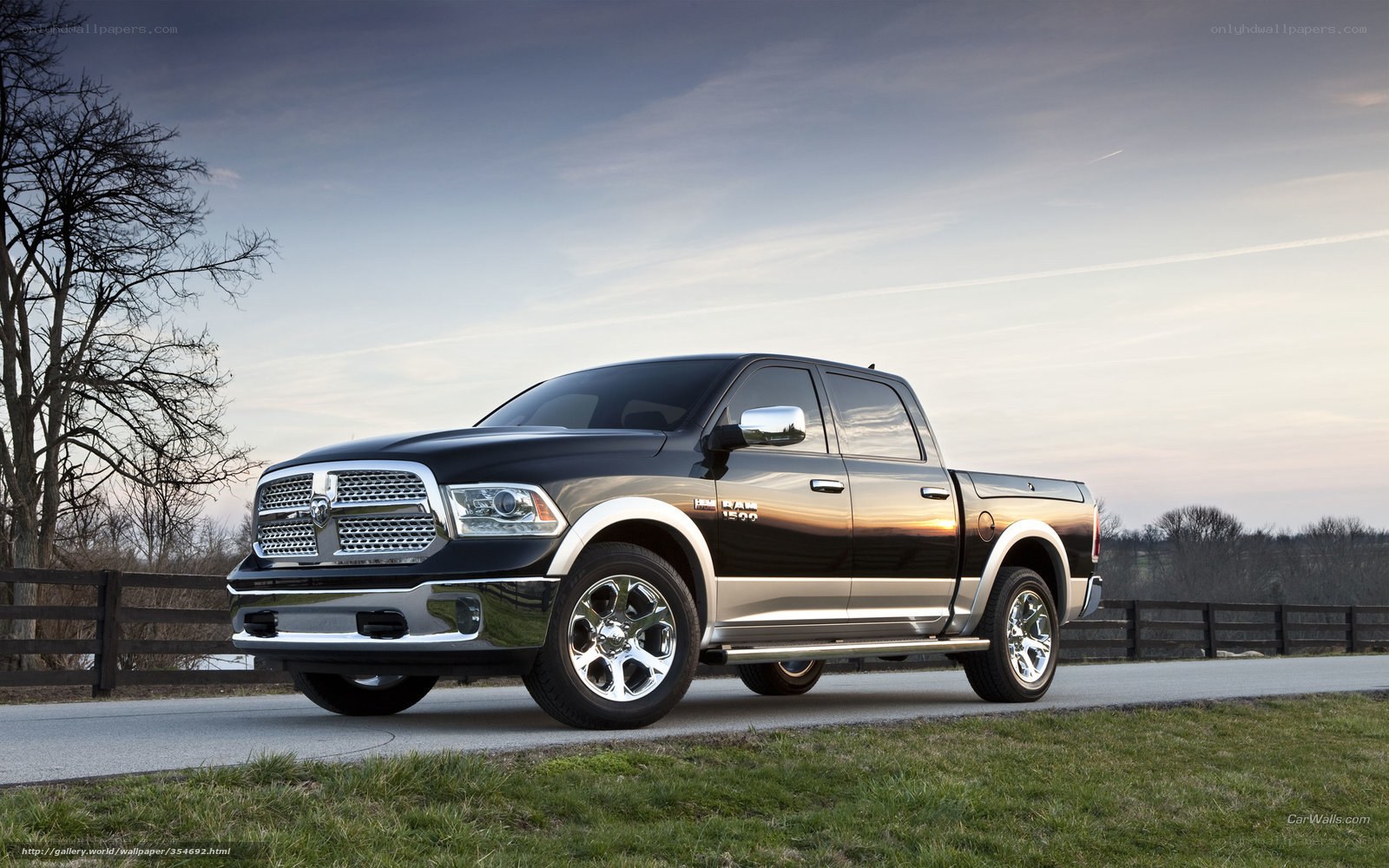 Black Ram 1500 truck on road